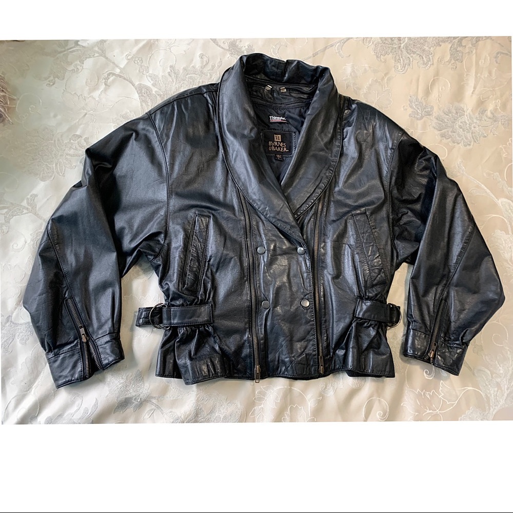 Vintage Byrnes & Baker Black Leather Jacket